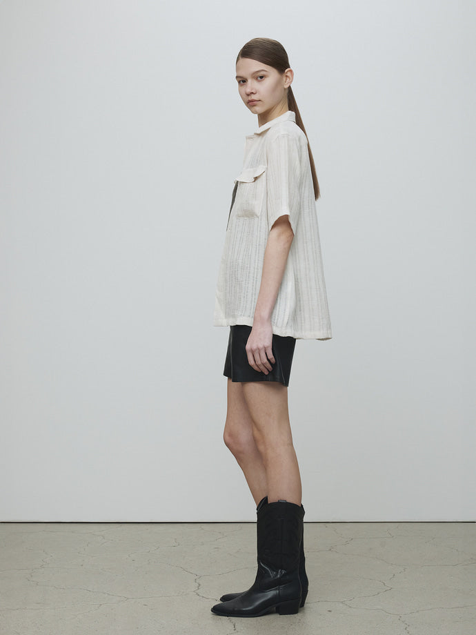 Tonywack - French Linen Croched Shirt (Light Beige) product image 2 | TRAB K-Fashion Australia