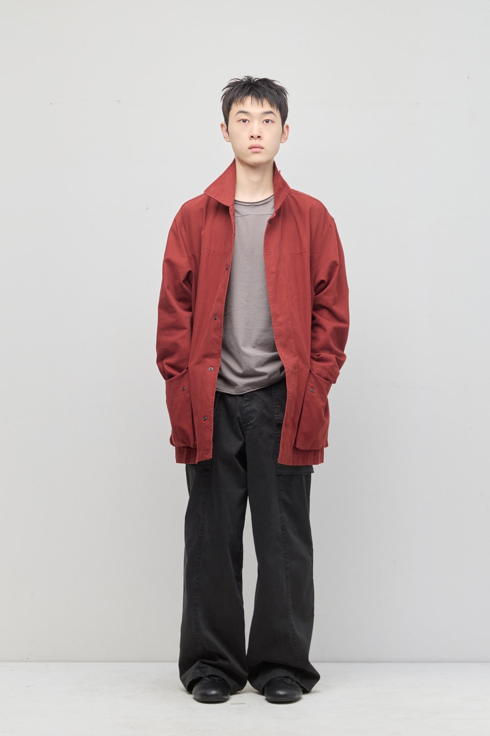Hatchingroom - Canvas Work Parka (Dark Red) product image 11 | TRAB K-Fashion Australia