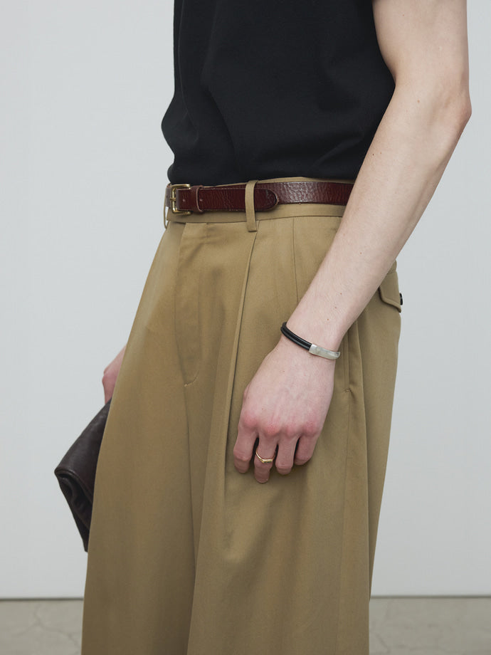 Tonywack - Cotton Tencel Double-Pleats Wide Pants (Khaki Beige) product image 4 | TRAB K-Fashion Australia