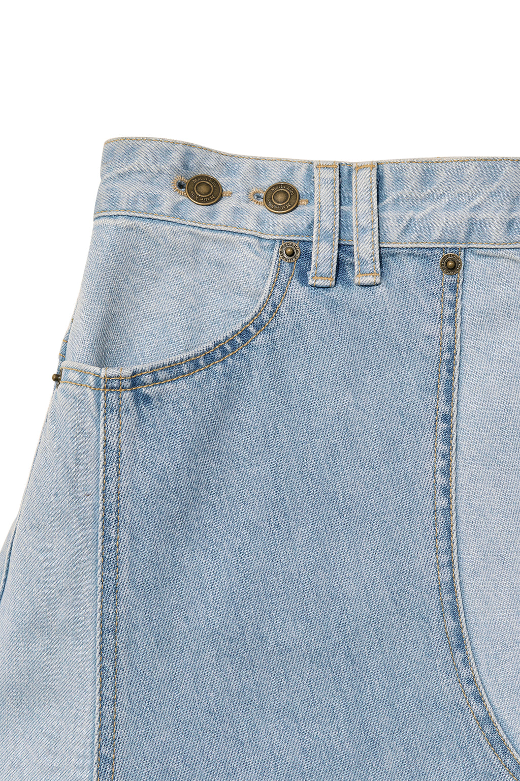 Matin Kim - Denim Mixed Flare Skirt (Light Blue) product image 3 | TRAB K-Fashion Australia