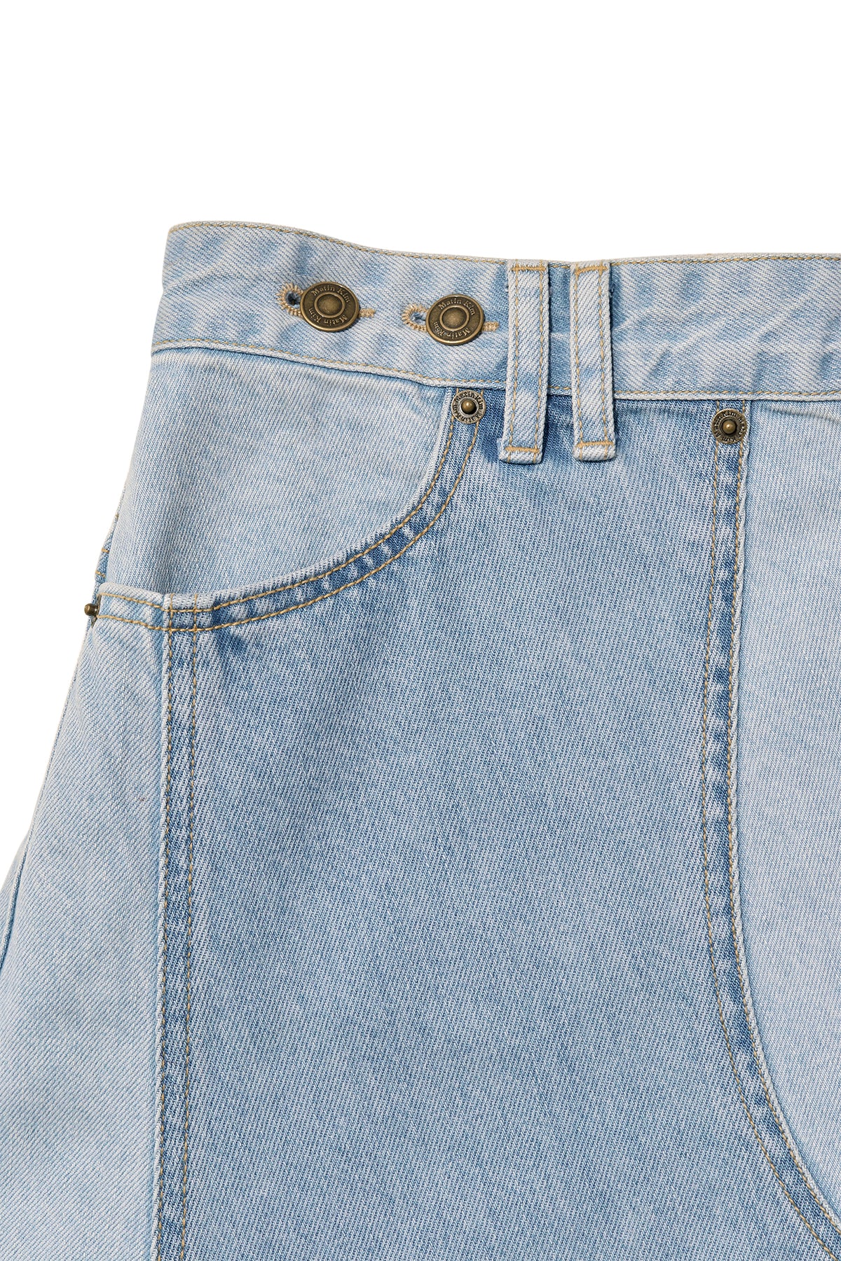 Matin Kim - Denim Mixed Flare Skirt (Light Blue) product image 3 | TRAB K-Fashion Australia