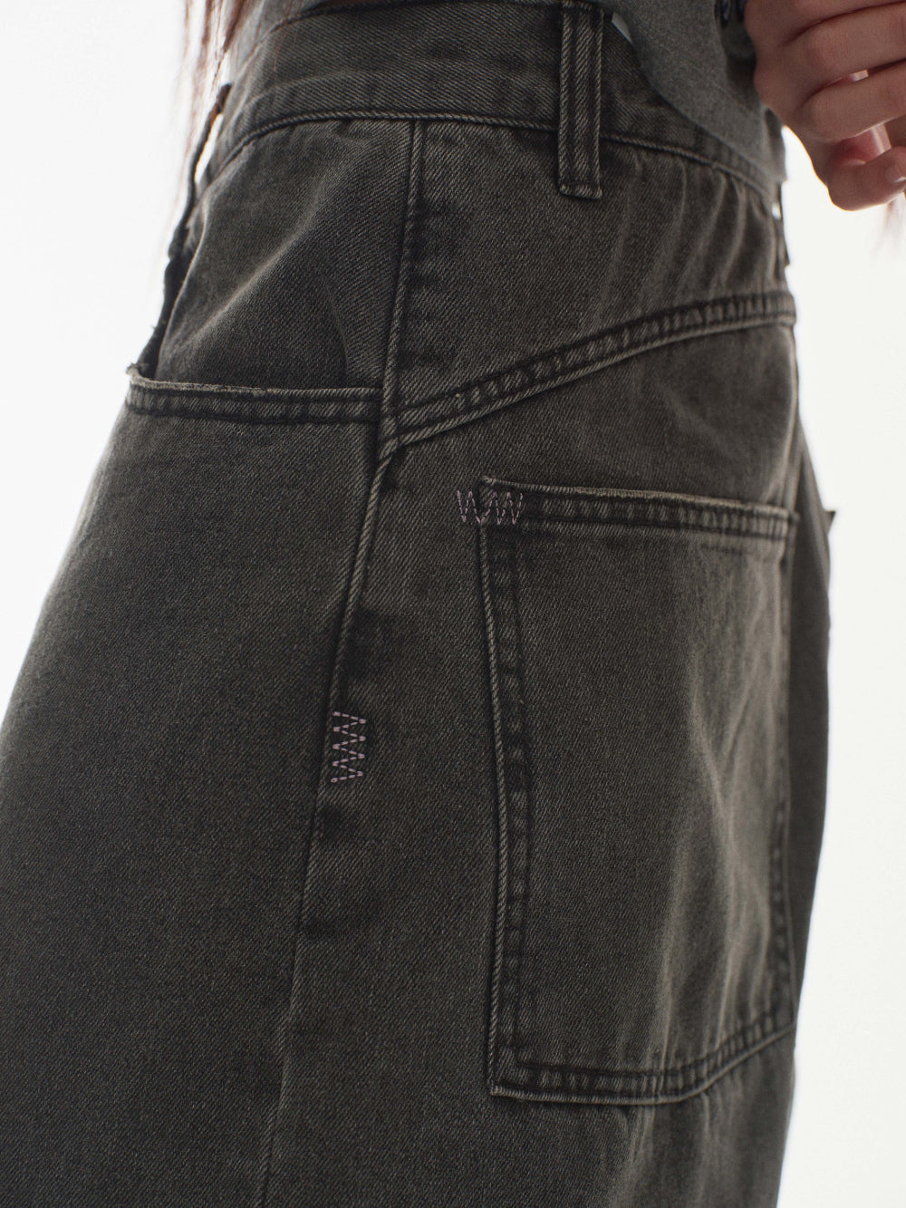 Coyseio - W Stitch Denim Pants (Black) product image 4 | TRAB K-Fashion Australia