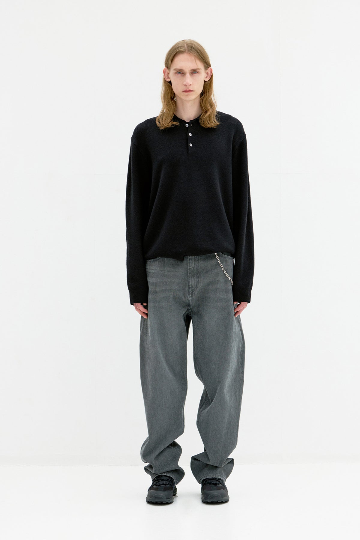 Coor - Brushed Rib Texture Jeans (Washed Gray) product image 2 | TRAB K-Fashion Australia
