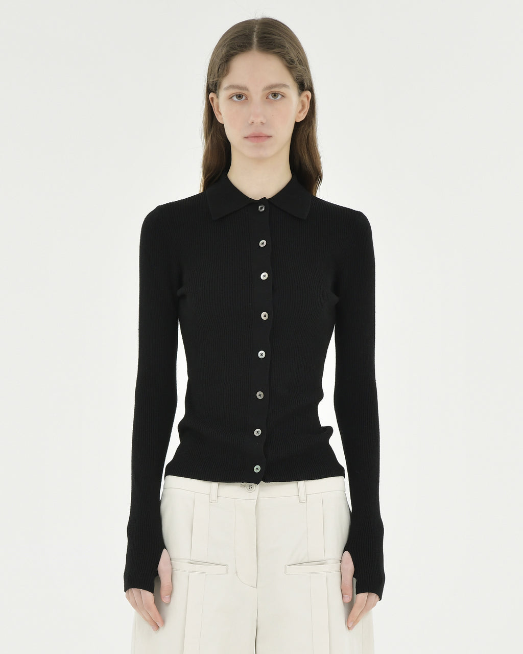 Brownyard - Collar Cardigan (Black) product image 1 | TRAB K-Fashion Australia