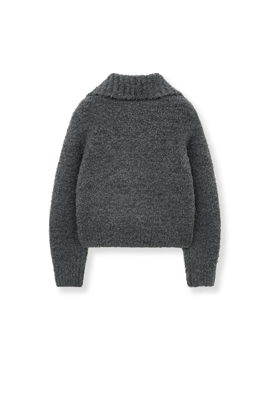Matin Kim - Boucle Knit Zip Up Cardigan (Charcoal) product image 3 | TRAB K-Fashion Australia