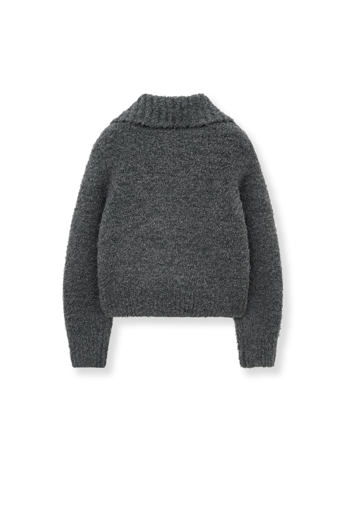 Matin Kim - Boucle Knit Zip Up Cardigan (Charcoal) product image 3 | TRAB K-Fashion Australia