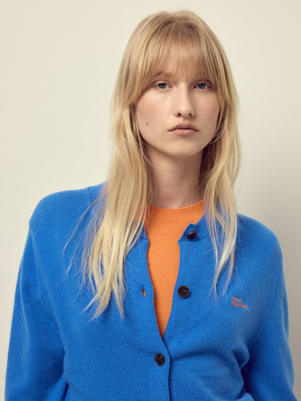 Mardi Mercredi - Cashmere Blended Cardigan Round Neck Essential (Blue) product image 1 | TRAB K-Fashion Australia