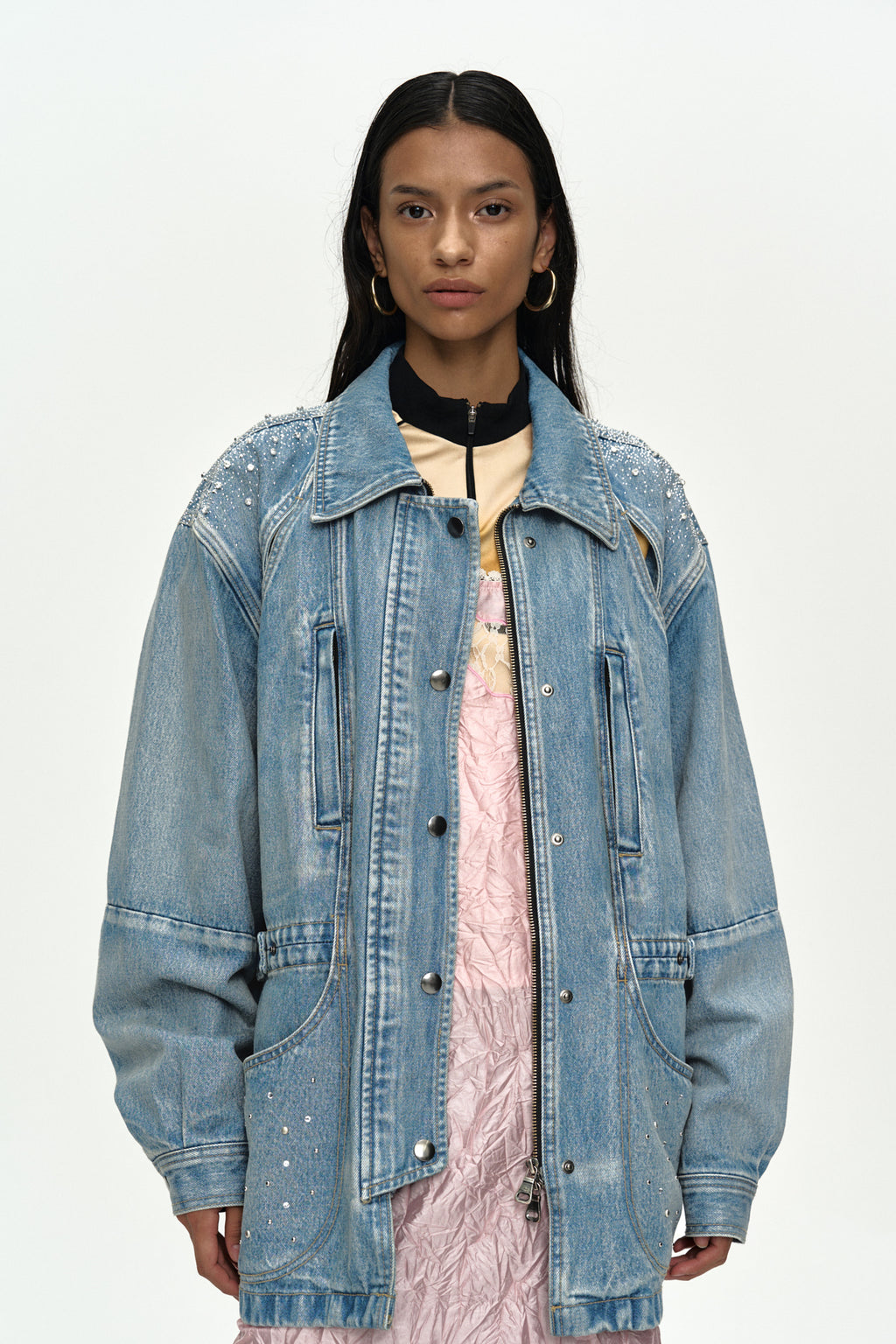 Andersson Bell - Jeweled Denim Work Jacket (Blue) product image 6 | TRAB K-Fashion Australia