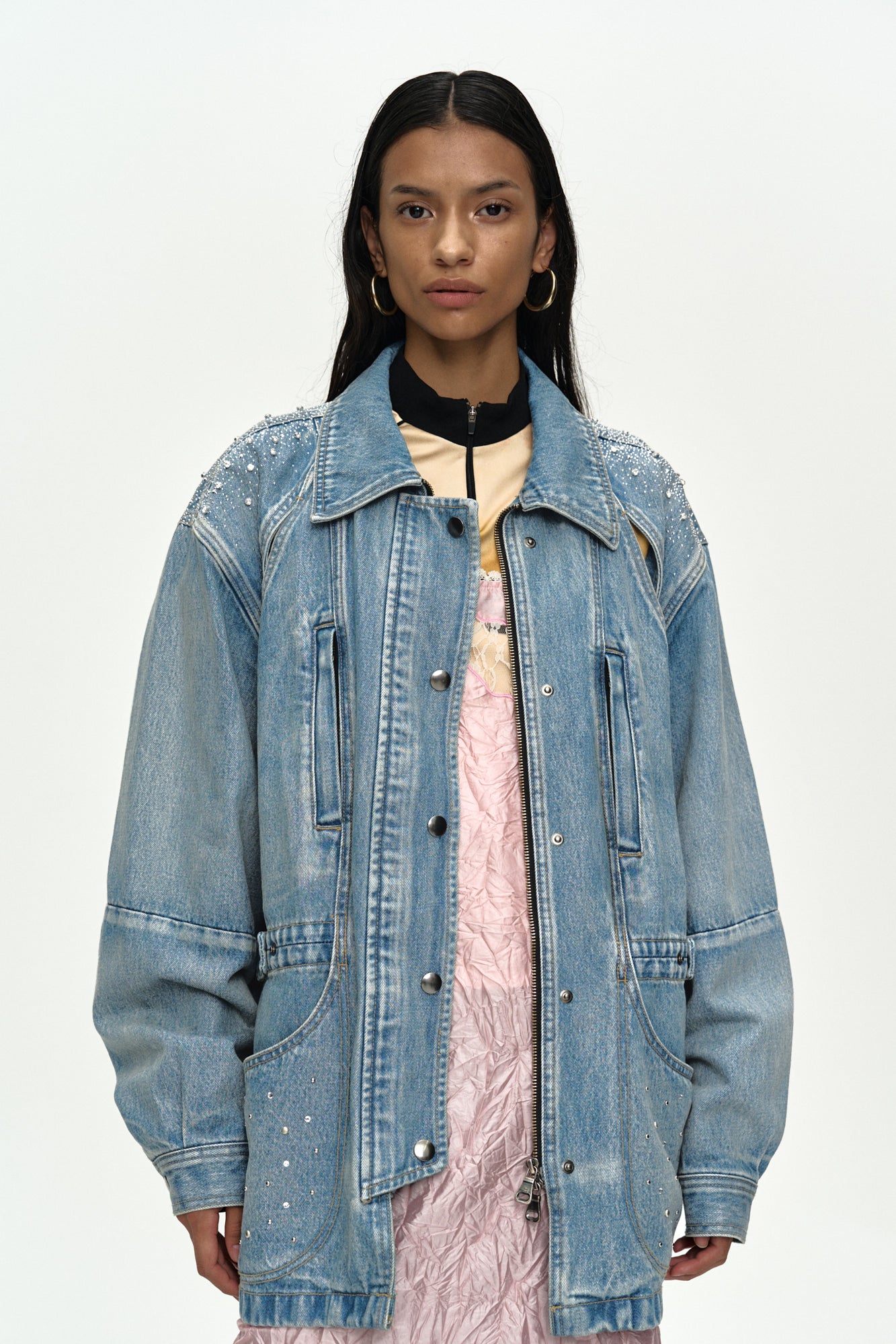 Andersson Bell - Jeweled Denim Work Jacket (Blue) product image 6 | TRAB K-Fashion Australia