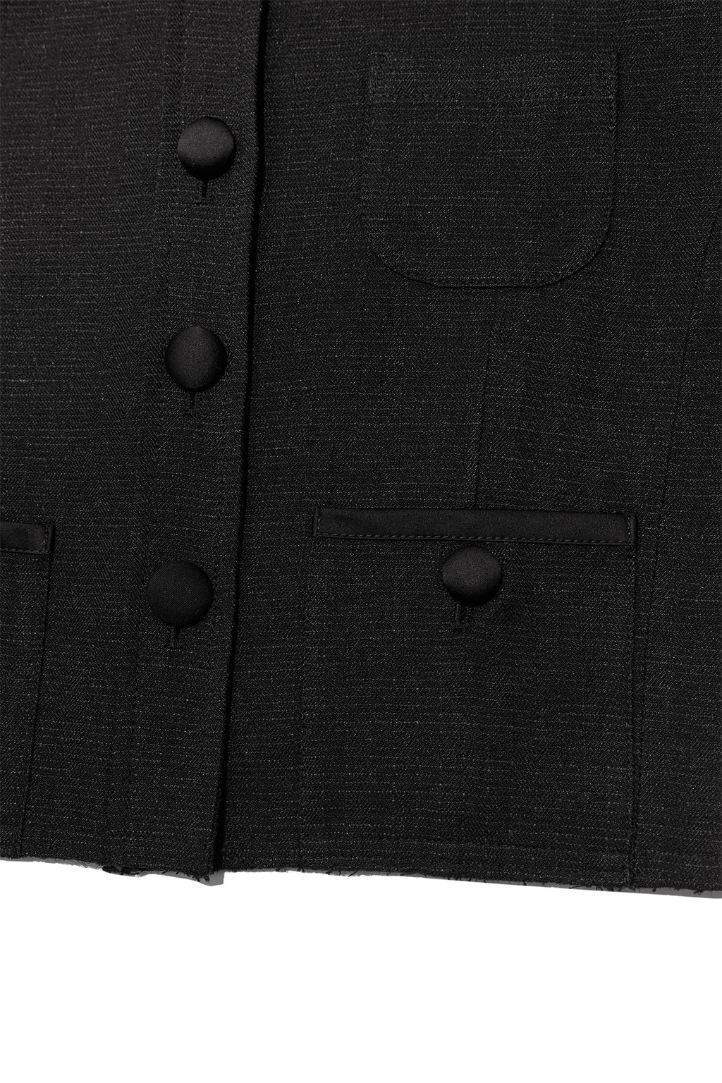 Matin Kim - Stripe Herringbone Pocket Crop Jacket (Black) product image 4 | TRAB K-Fashion Australia