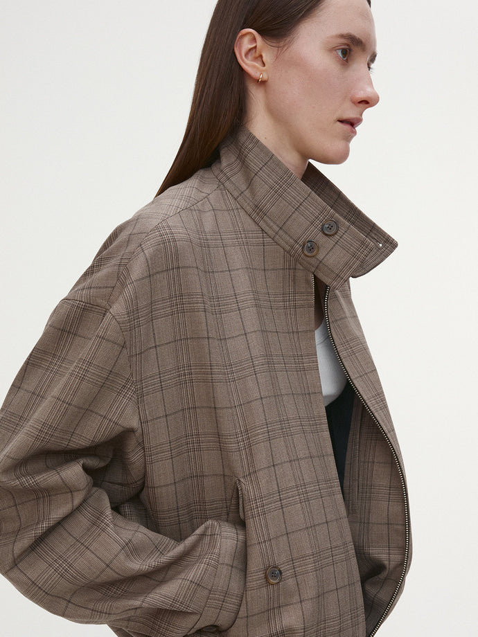 Tonywack - Checked Wool Harrington Jacket (Beige Check) product image 1 | TRAB K-Fashion Australia