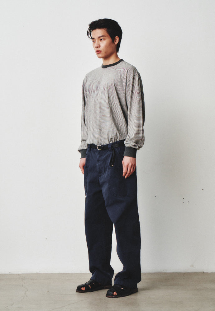 Art if acts - Washed Stripe Long Sleeve (Faded Charcoal) product image 2 | TRAB K-Fashion Australia