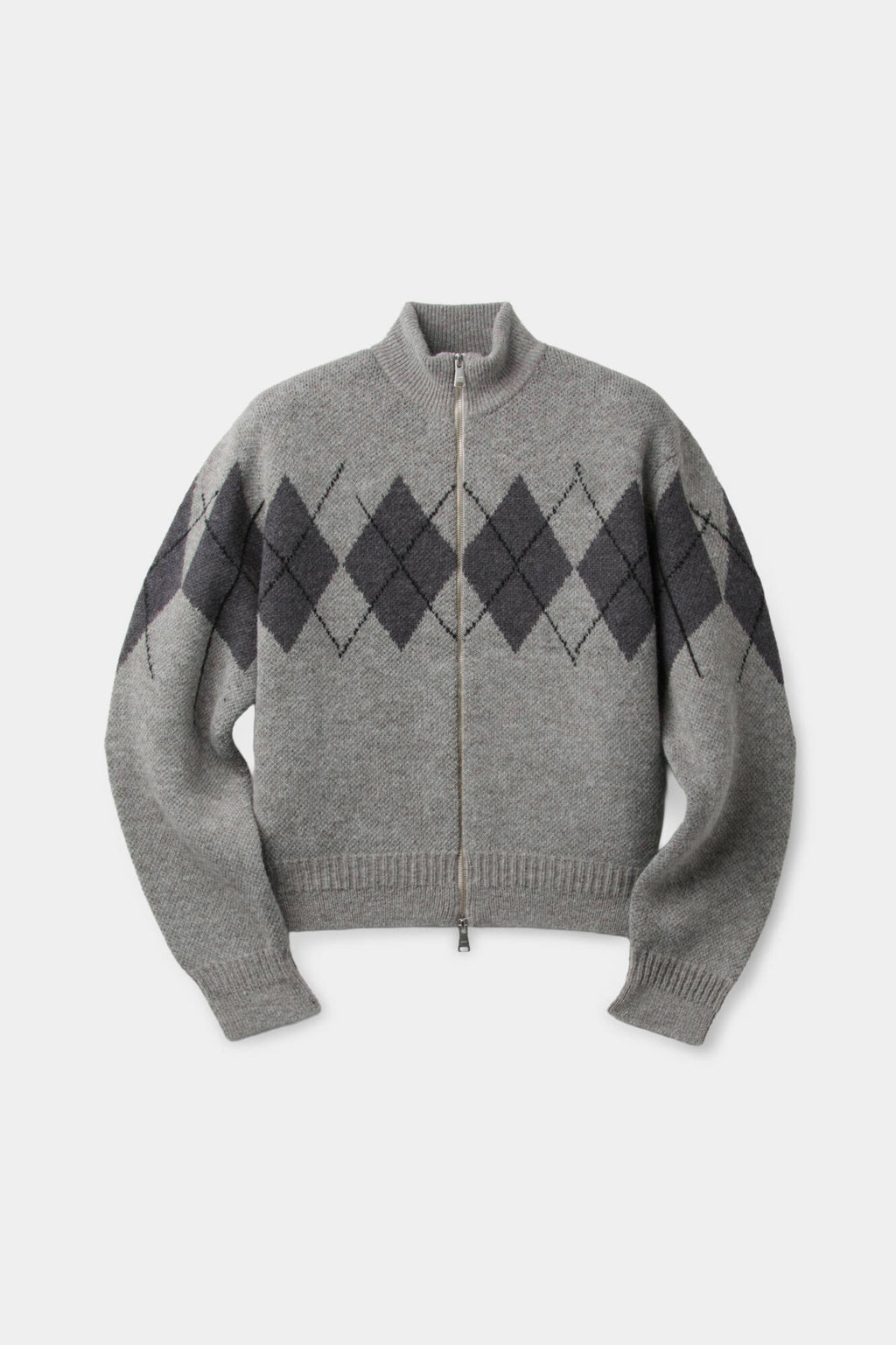 Coor - Inside Out Argyle Zip-Up (Melange Light Gray) product image 1 | TRAB K-Fashion Australia