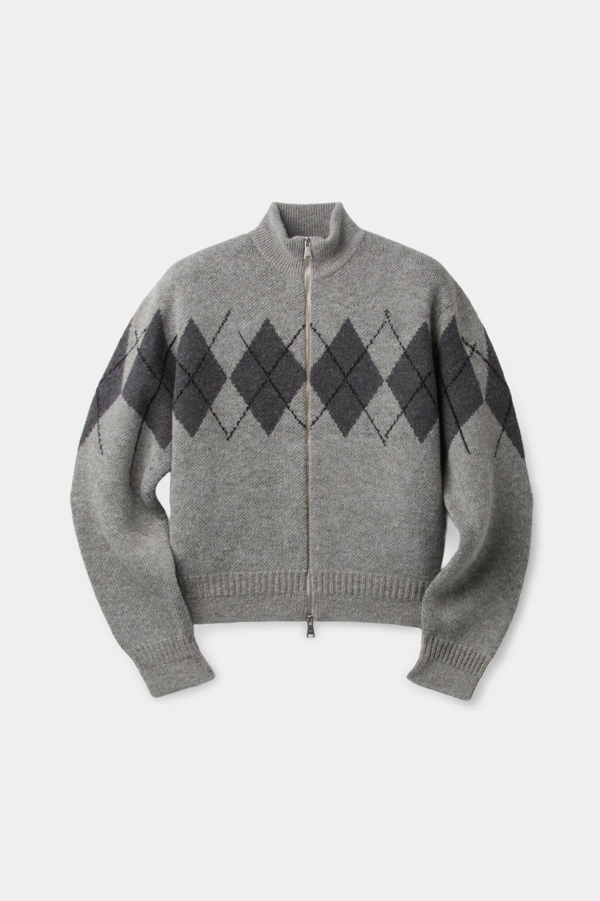 Coor - Inside Out Argyle Zip-Up (Melange Light Gray) product image 1 | TRAB K-Fashion Australia