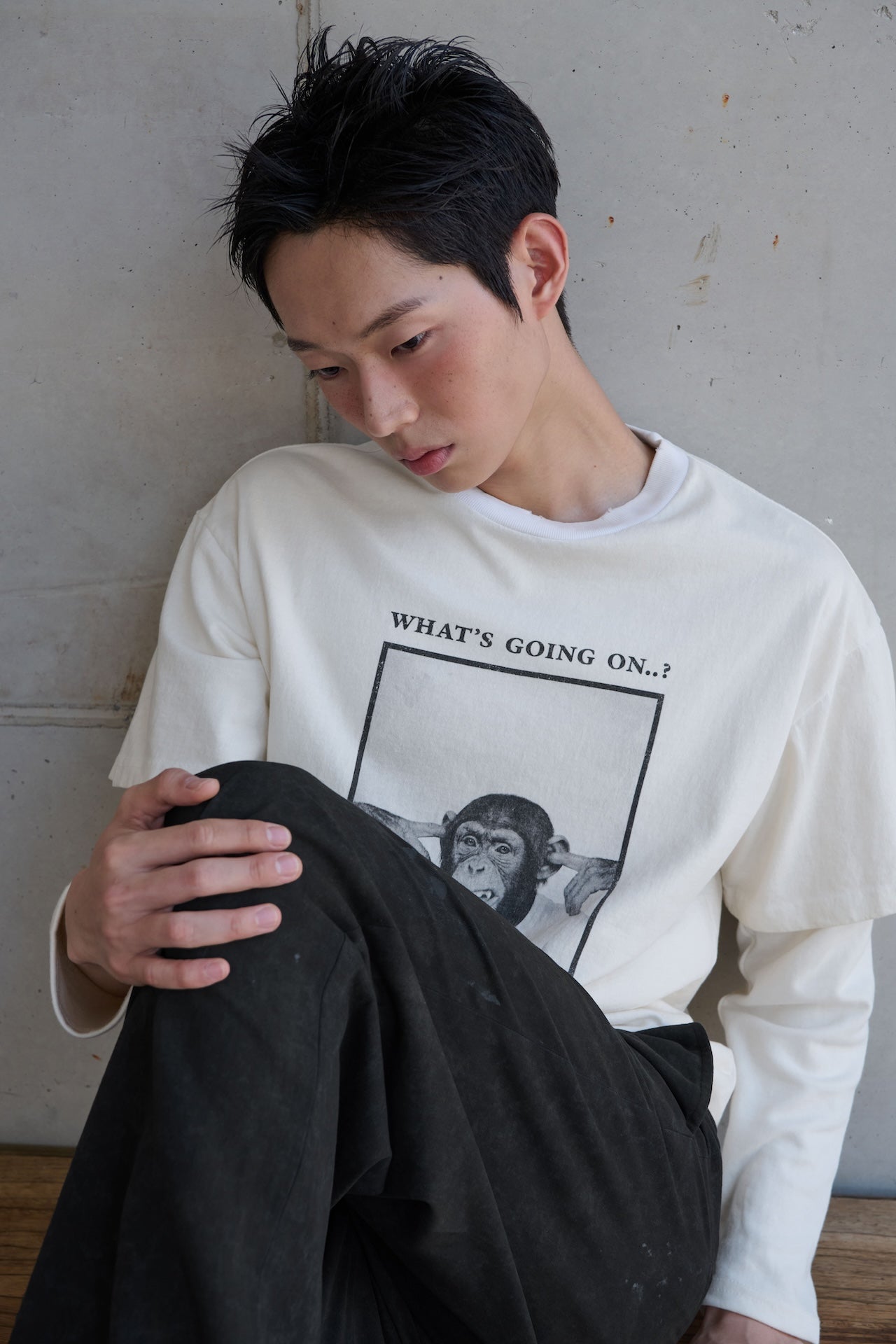 STU - Monkey T-shirt (Ivory) product image 7 | TRAB K-Fashion Australia