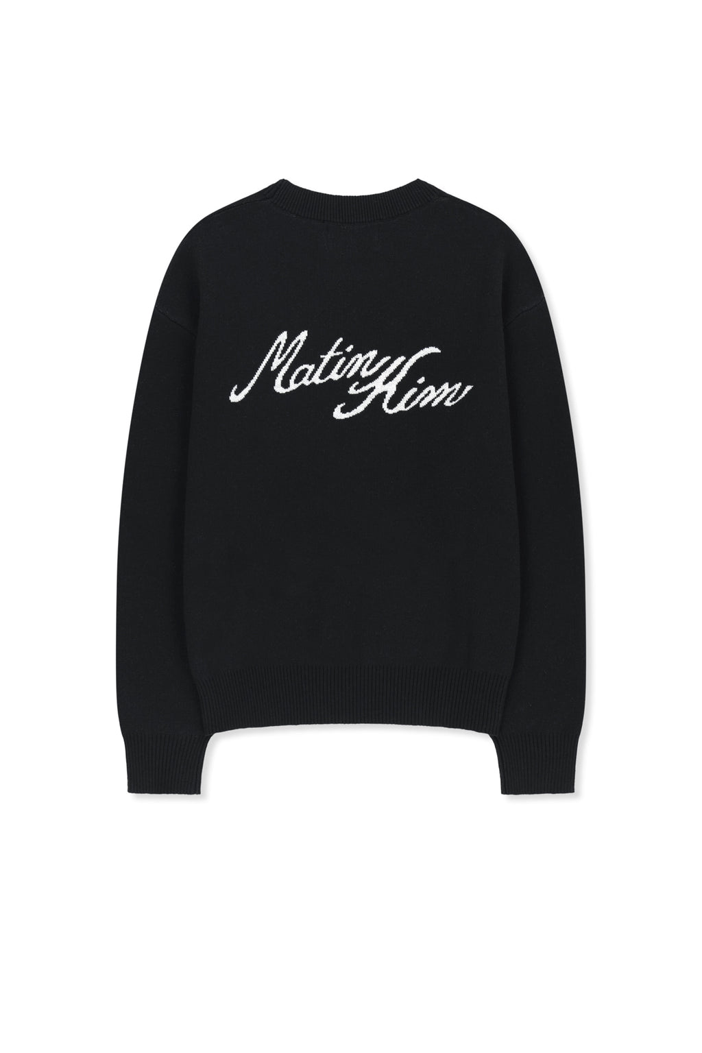 Matin Kim - Calligraphy Back Logo Knit Pullover (Black) product image 2 | TRAB K-Fashion Australia