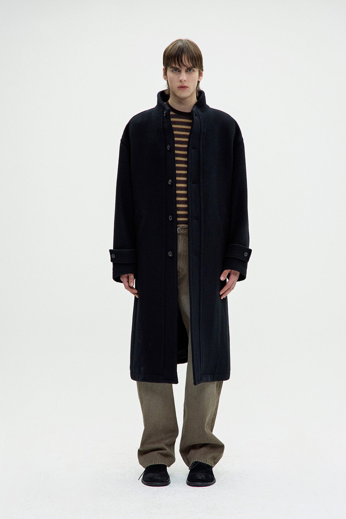 Coor - Virgin Wool High Neck Coat (Black) product image 2 | TRAB K-Fashion Australia