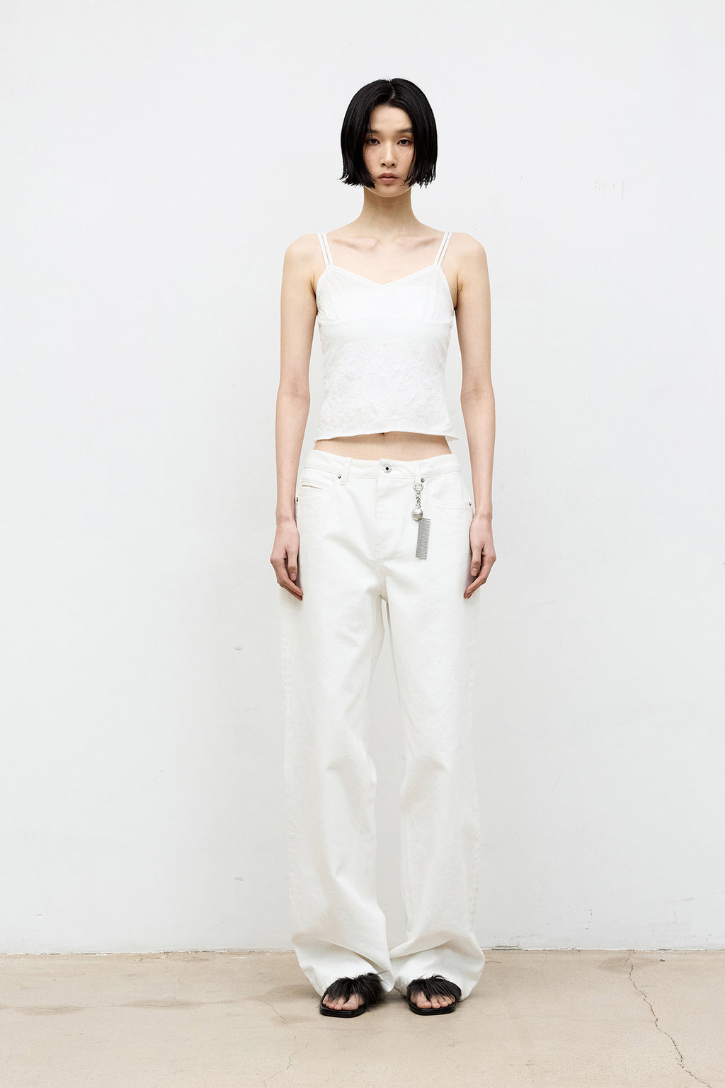Coor - Crinkle Double Strap Sleeveless (Offwhite) product image 2 | TRAB K-Fashion Australia