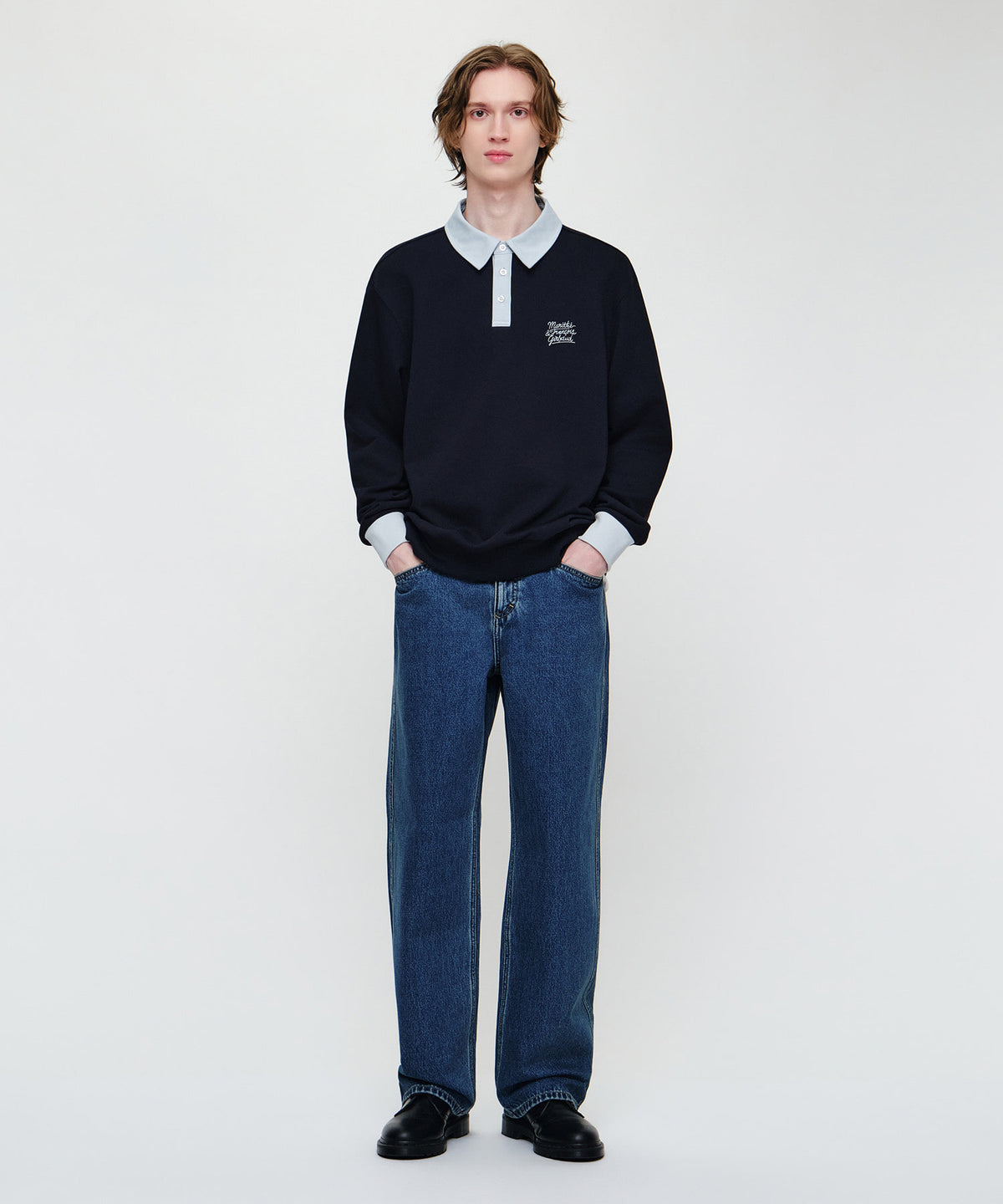 Marithe & Francois Girbaud - Color Block Collar Sweatshirt (Navy) product image 5 | TRAB K-Fashion Australia