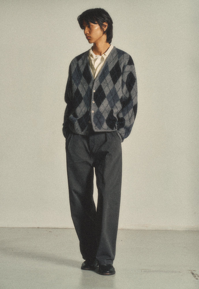 Art if acts - Mohair Argyle Cardigan (Charcoal) product image 5 | TRAB K-Fashion Australia