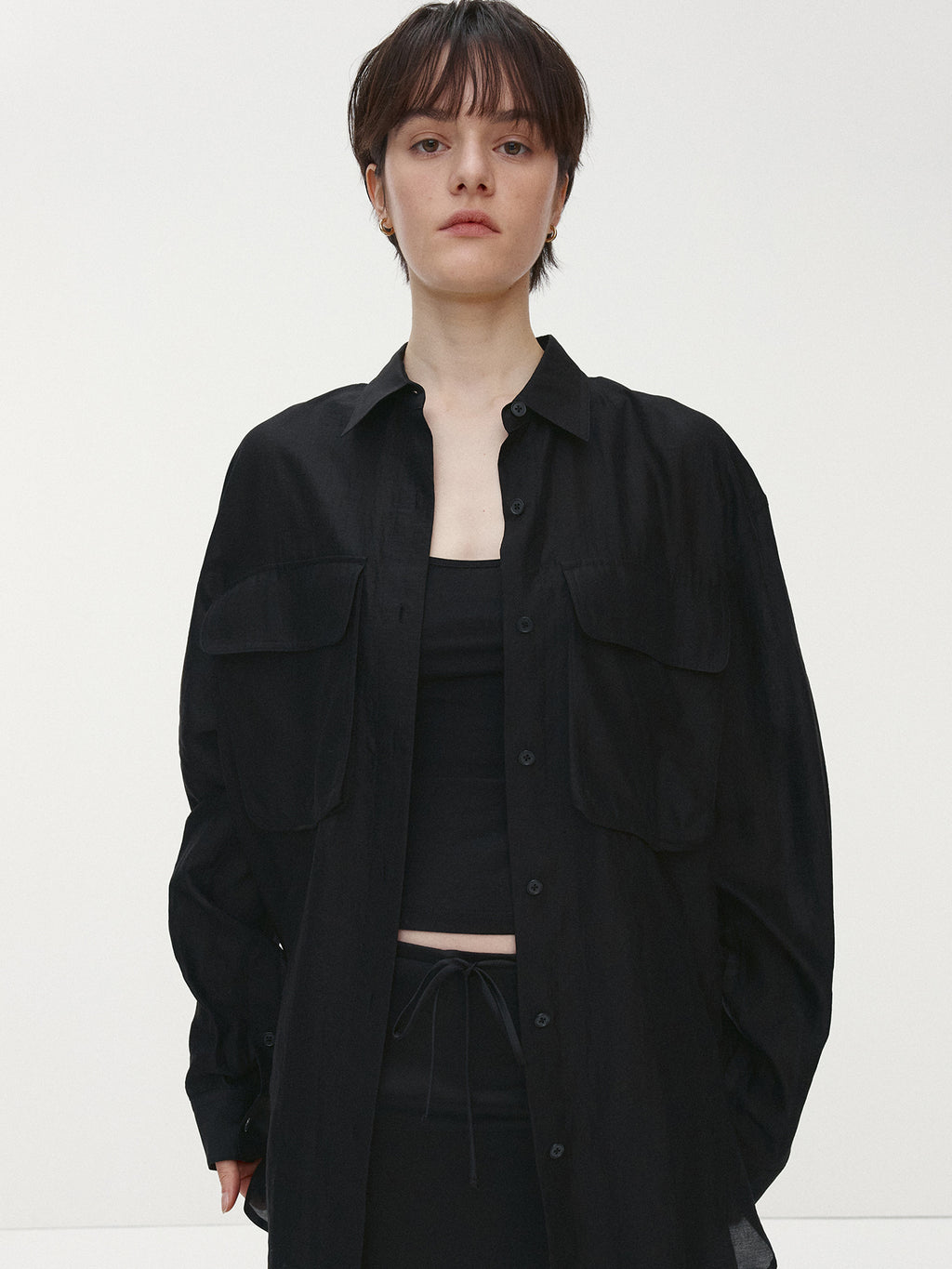 Tonywack - Tencel Oversized Shirt (Black) product image 1 | TRAB K-Fashion Australia
