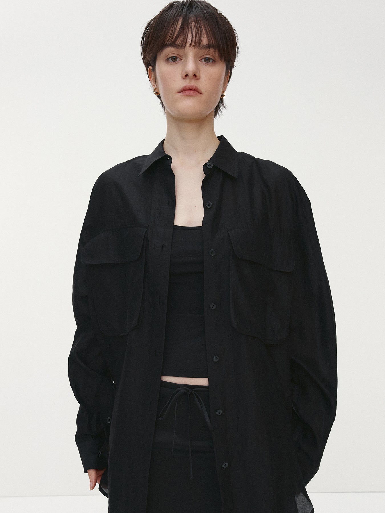 Tonywack - Tencel Oversized Shirt (Black) product image 1 | TRAB K-Fashion Australia