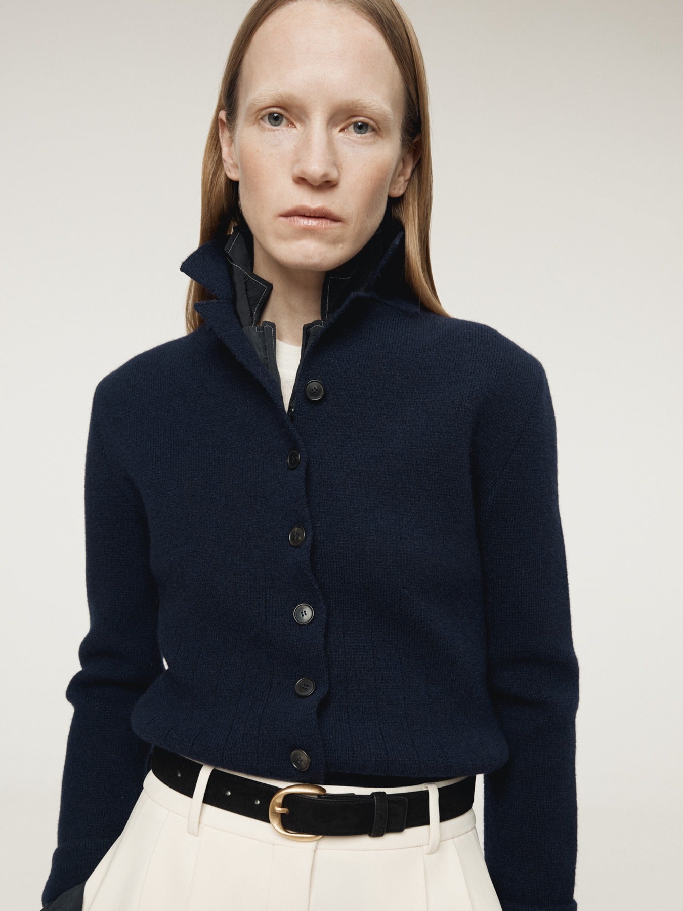 Recto - Button Up Knit Cardigan (Dark Navy) product image 1 | TRAB K-Fashion Australia