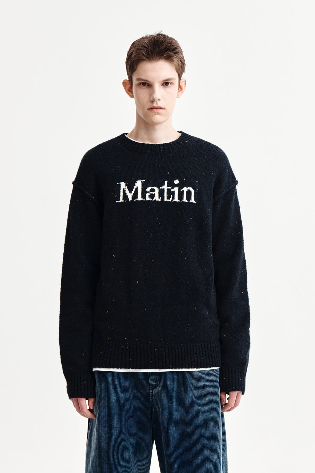 Matin Kim - Matin Mixed Yarn Knit Pullover (Dark Navy) product image 10 | TRAB K-Fashion Australia