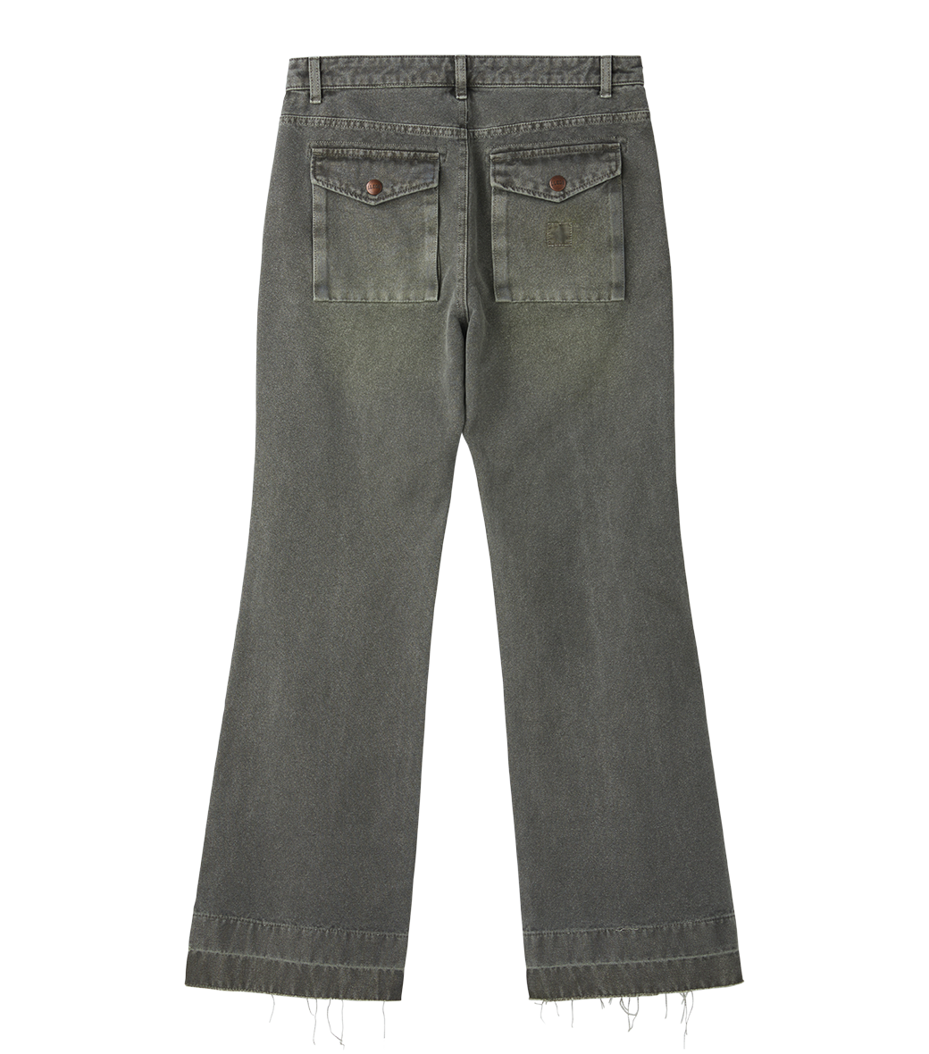 Llege - Pigment Dyed Flare Jeans (Grey) product image 2 | TRAB K-Fashion Australia