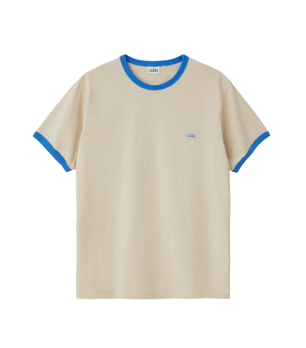 Llege - Llege Logo Ringer T-Shirt (Beige) product image 1 | TRAB K-Fashion Australia