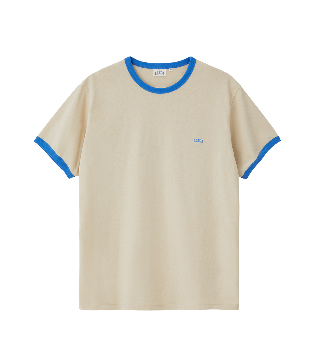 Llege - Llege Logo Ringer T-Shirt (Beige) product image 1 | TRAB K-Fashion Australia