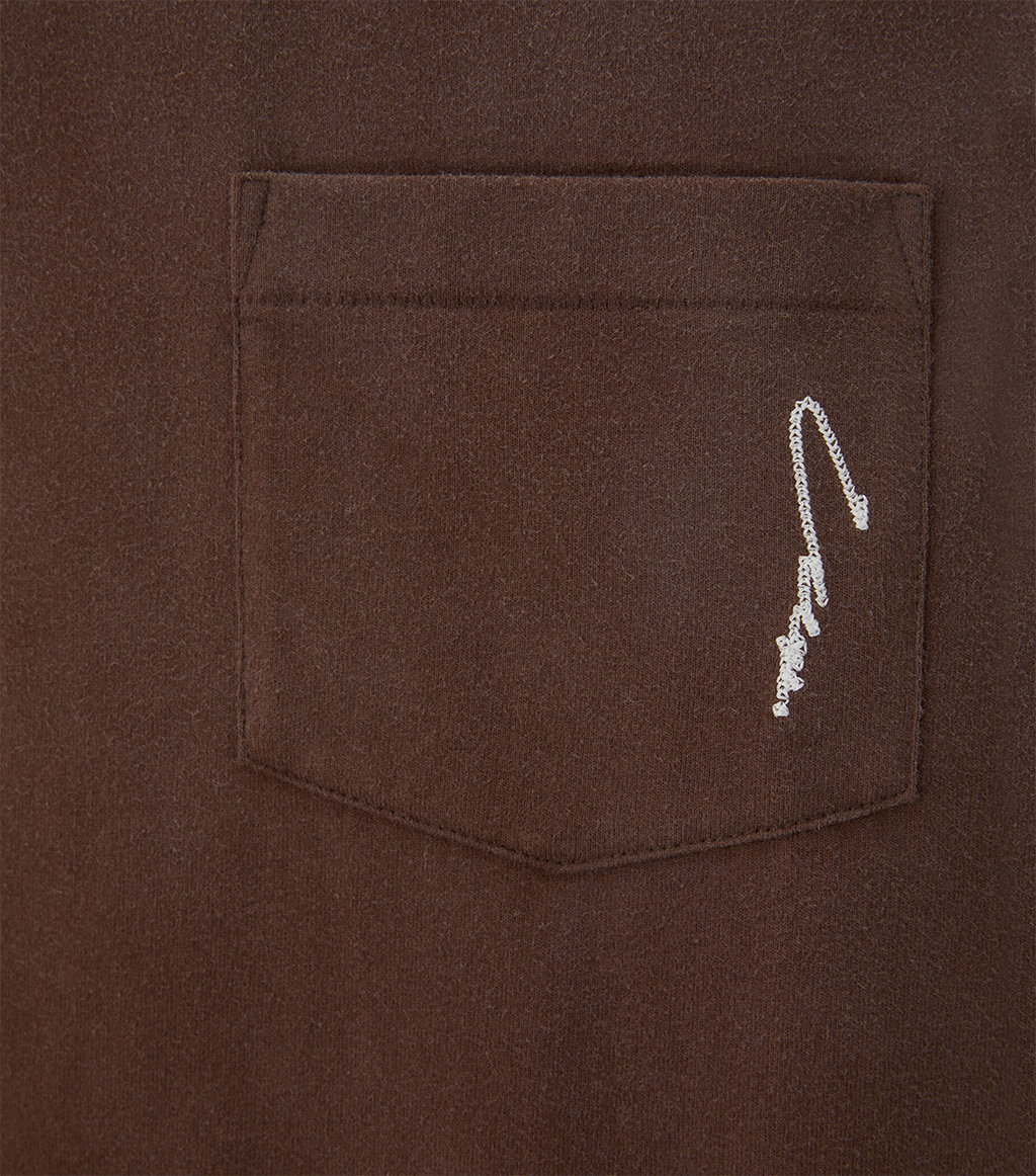 Llege - Waffle Sleeve Layered T-Shirt (Brown) product image 3 | TRAB K-Fashion Australia