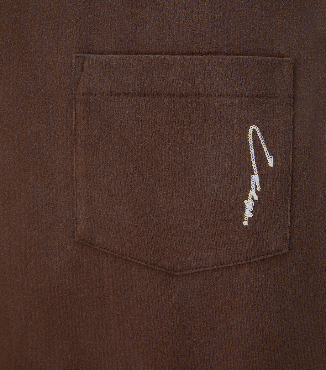 Llege - Waffle Sleeve Layered T-Shirt (Brown) product image 3 | TRAB K-Fashion Australia