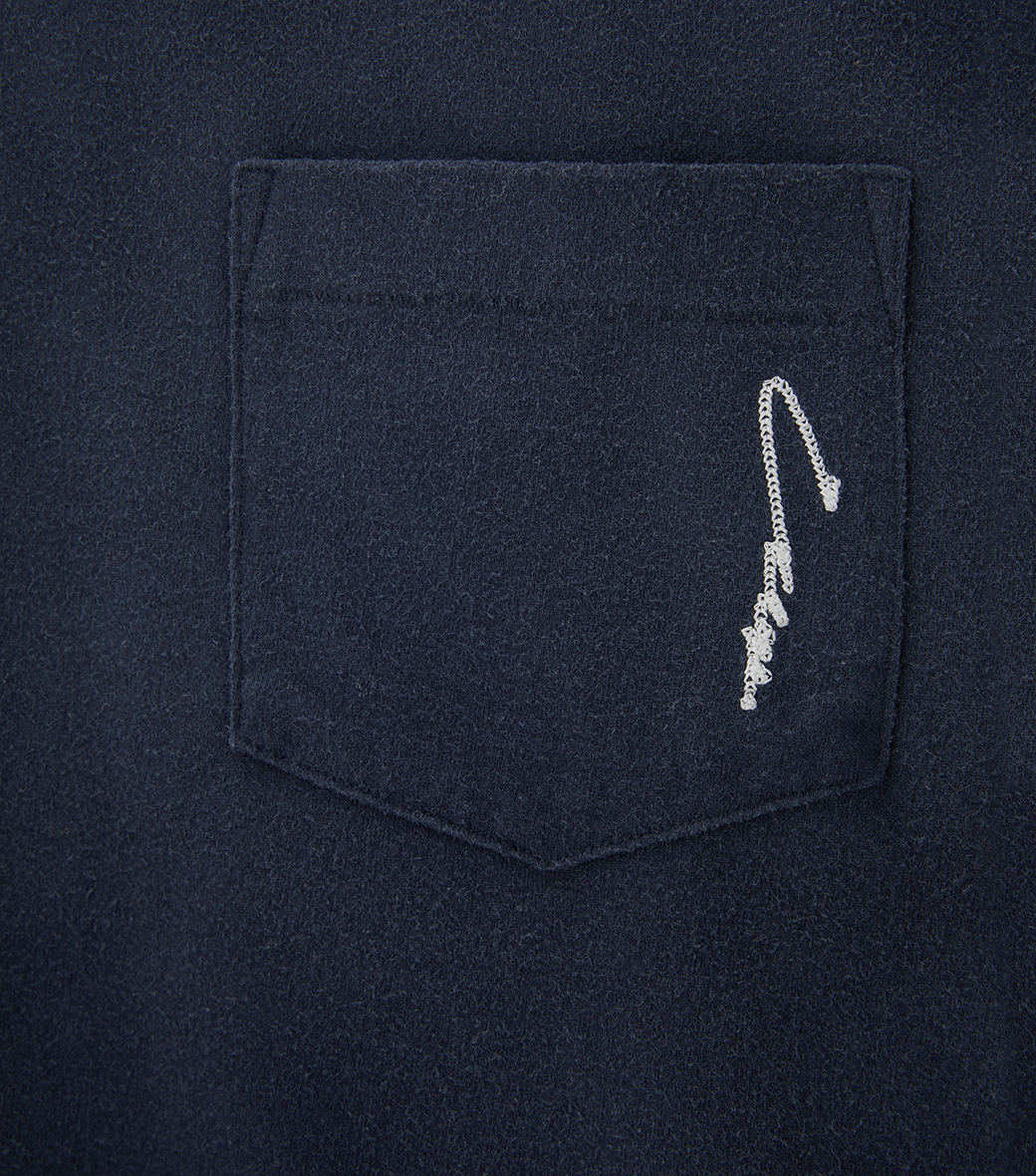 Llege - Waffle Sleeve Layered T-Shirt (Navy) product image 3 | TRAB K-Fashion Australia