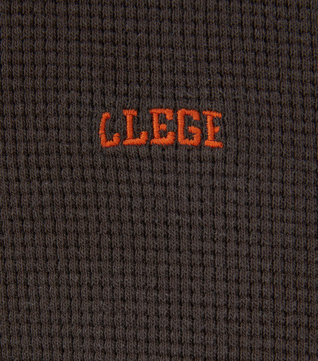 Llege - Oversized Llege Logo Waffle T-Shirt (Brown) product image 3 | TRAB K-Fashion Australia