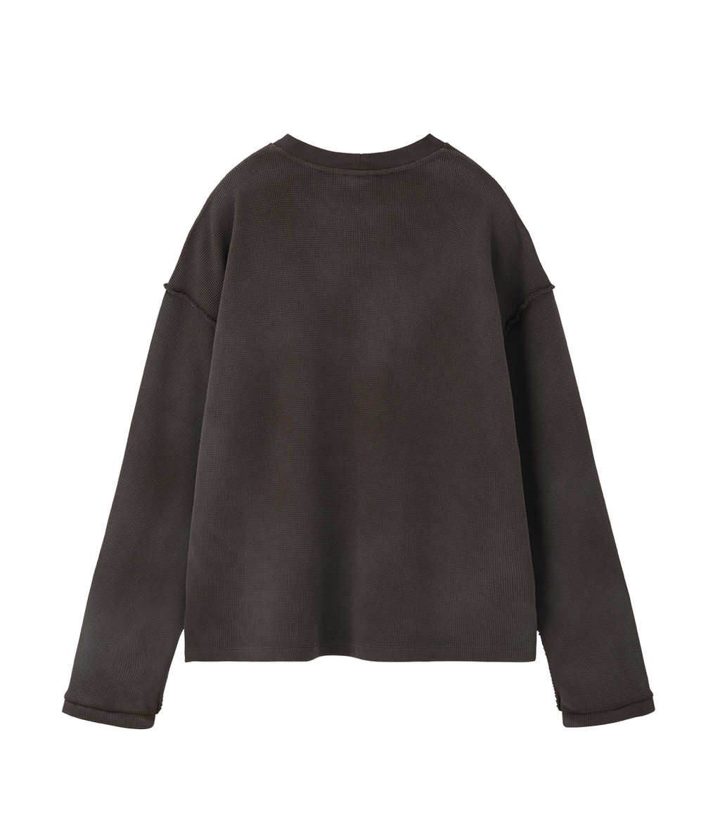 Llege - Oversized Llege Logo Waffle T-Shirt (Brown) product image 2 | TRAB K-Fashion Australia