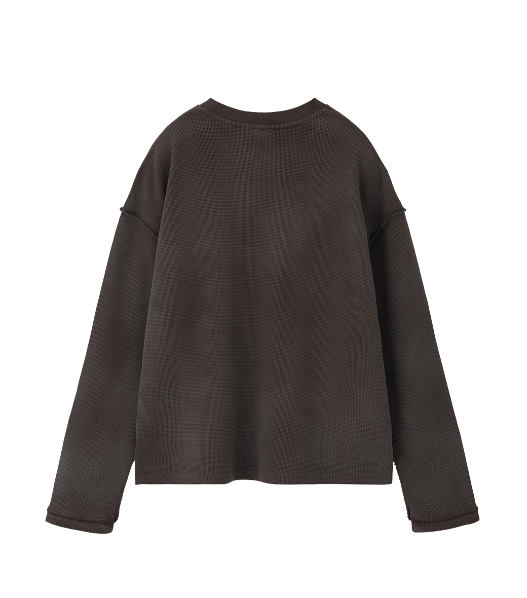 Llege - Oversized Llege Logo Waffle T-Shirt (Brown) product image 2 | TRAB K-Fashion Australia