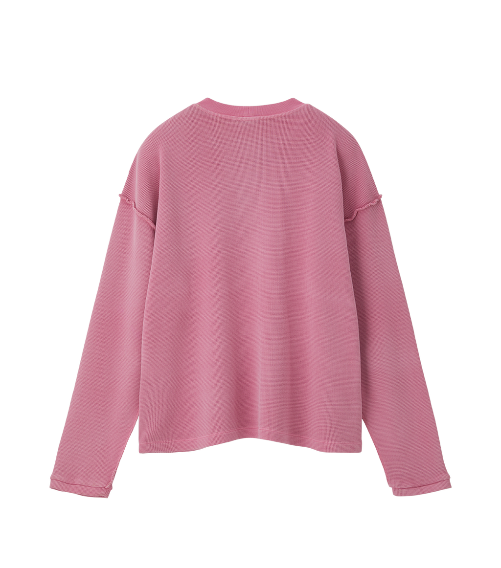Llege - Oversized Llege Logo Waffle T-Shirt (Pink) product image 2 | TRAB K-Fashion Australia