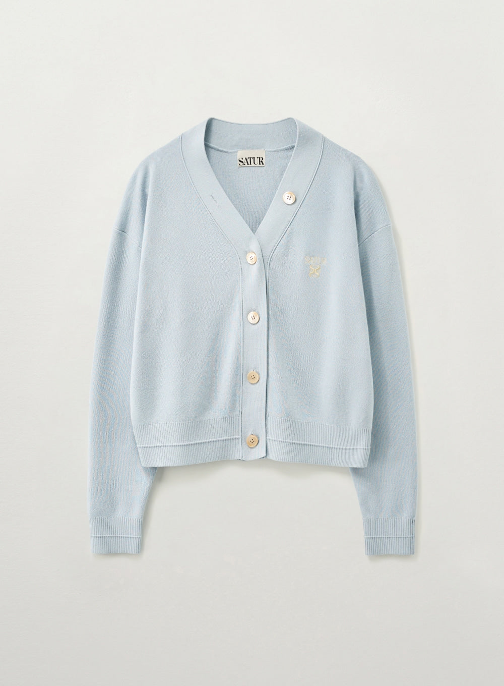 Satur - [LeeMinjung Pick] (W) Essential Faro Crop Cardigan (Sky Blue) product image 2 | TRAB K-Fashion Australia