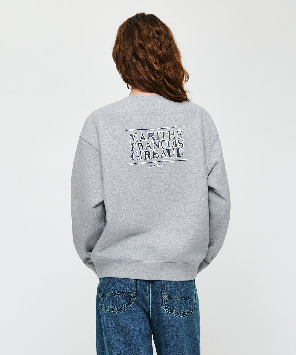 Marithe & Francois Girbaud - Doodle Classic Logo Oversized Sweatshirt (Heather Gray) product image 3 | TRAB K-Fashion Australia