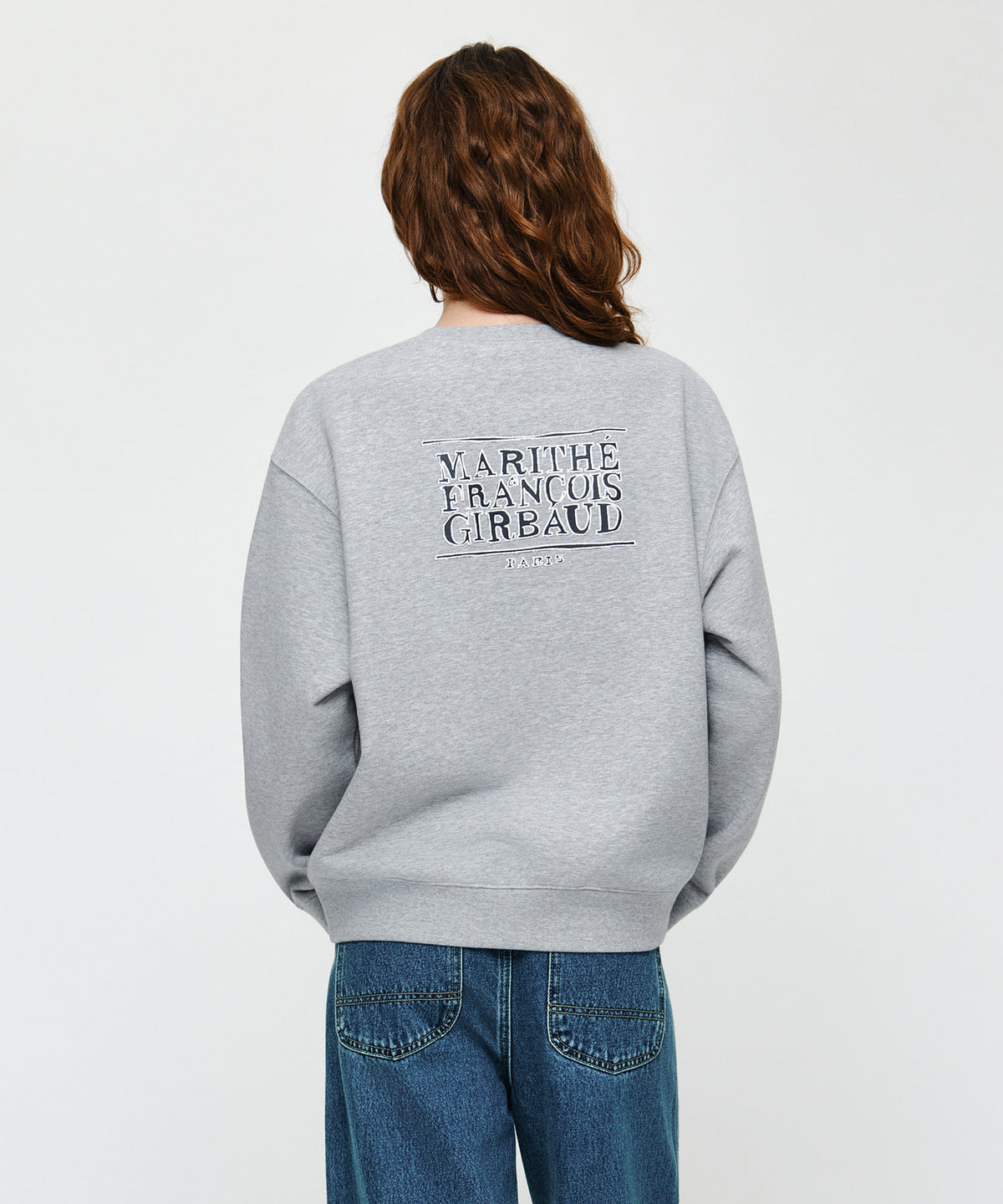 Marithe & Francois Girbaud - Doodle Classic Logo Oversized Sweatshirt (Heather Gray) product image 3 | TRAB K-Fashion Australia