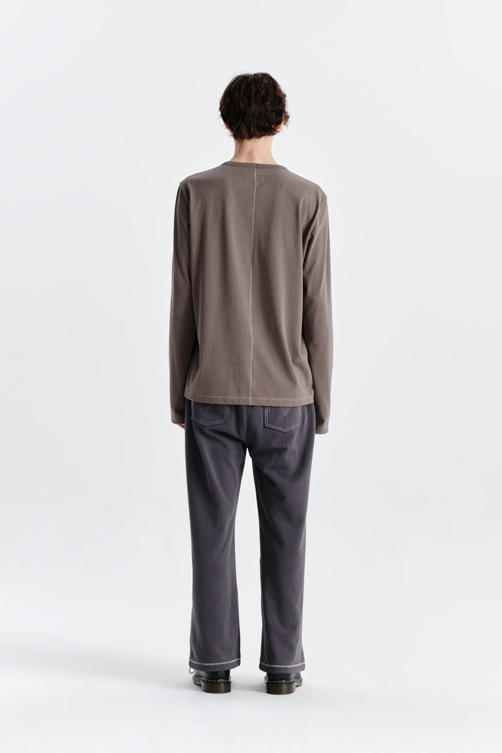 Matin Kim - Patch Graphic Point Long Sleeve Top (Khaki) product image 7 | TRAB K-Fashion Australia
