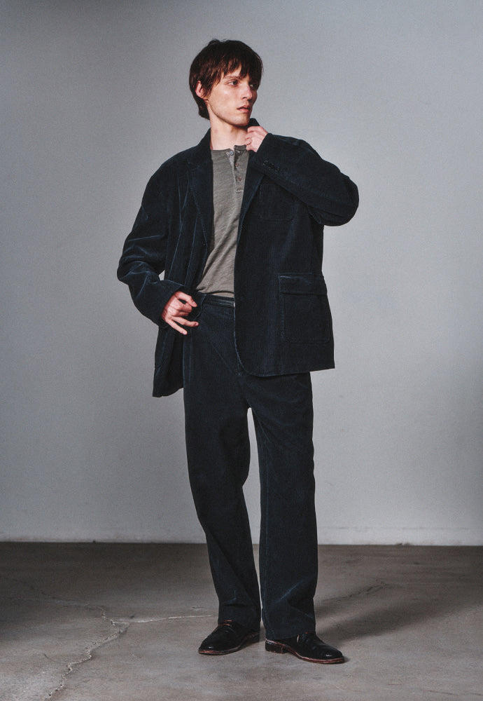 Art if acts - Garment Washed 3 Button Corduroy Blazer (Cliff Navy) product image 4 | TRAB K-Fashion Australia