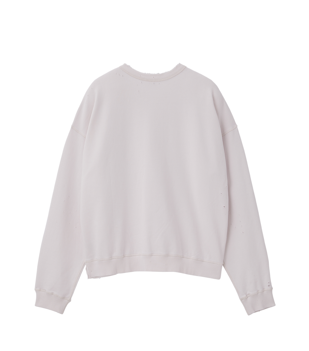 Llege - Garment Dyed Cube Logo Sweatshirt (Cement White) product image 2 | TRAB K-Fashion Australia