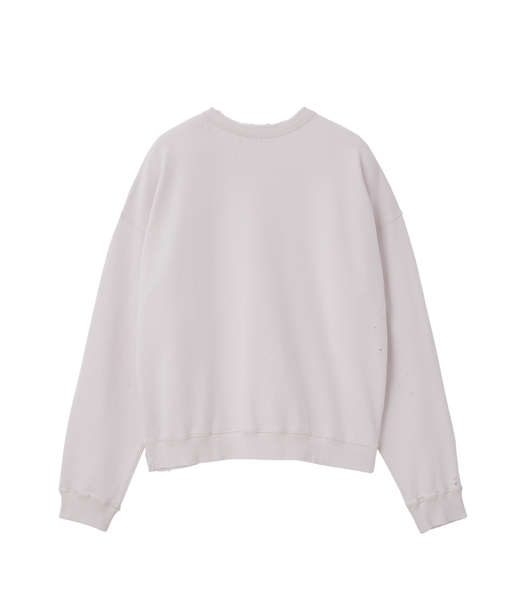 Llege - Garment Dyed Cube Logo Sweatshirt (Cement White) product image 2 | TRAB K-Fashion Australia