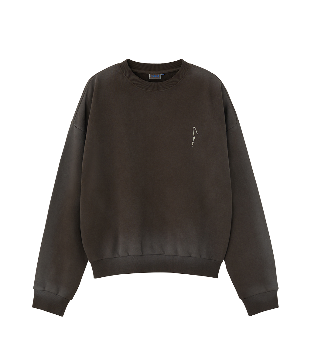 Llege - Garment Dyed Sweatshirt (Brown) product image 1 | TRAB K-Fashion Australia