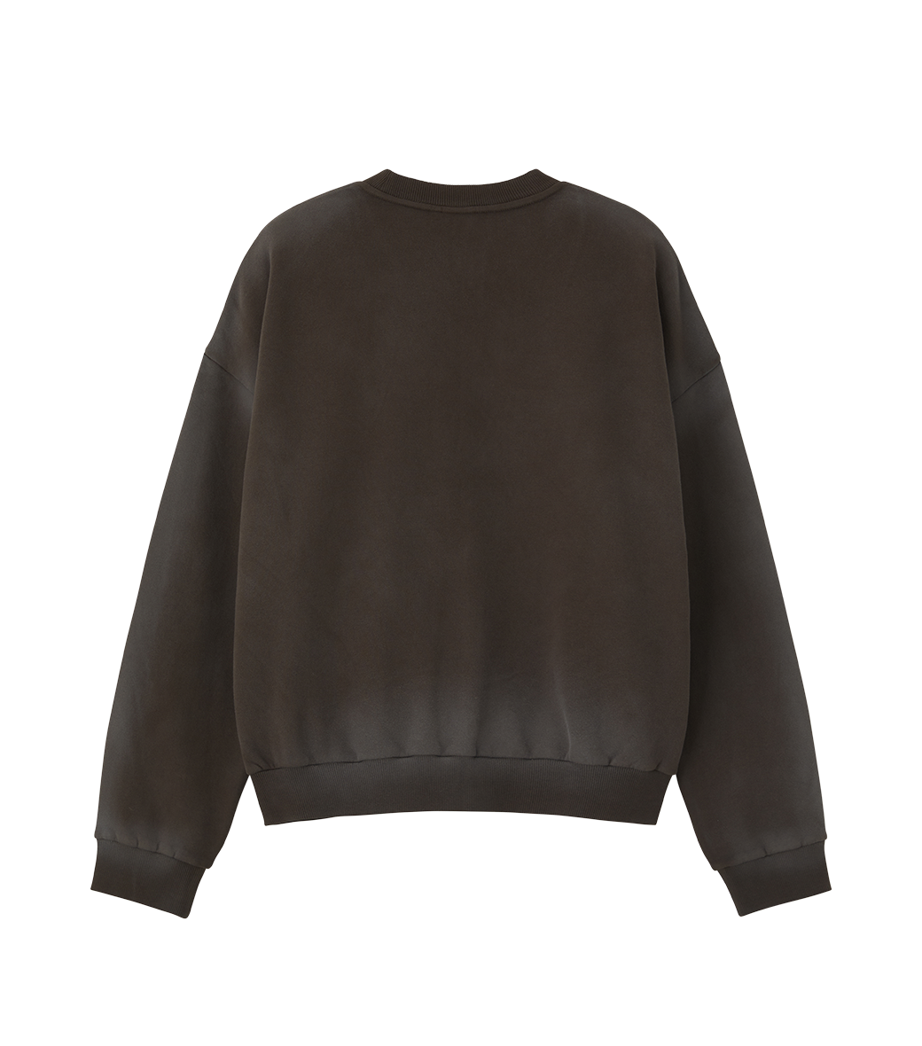 Llege - Garment Dyed Sweatshirt (Brown) product image 2 | TRAB K-Fashion Australia