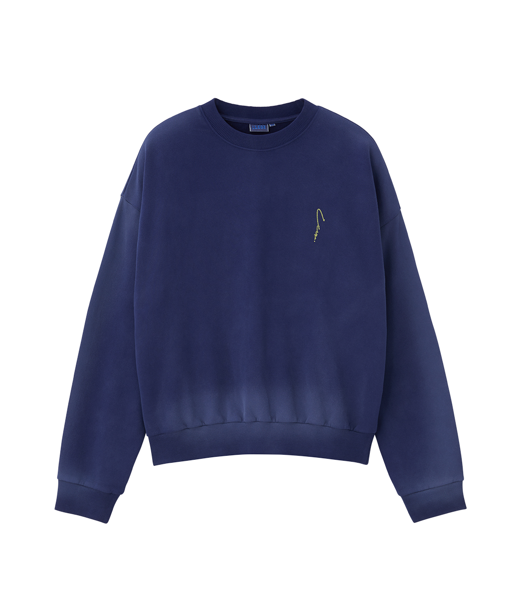 Llege - Garment Dyed Sweatshirt (Navy) product image 1 | TRAB K-Fashion Australia