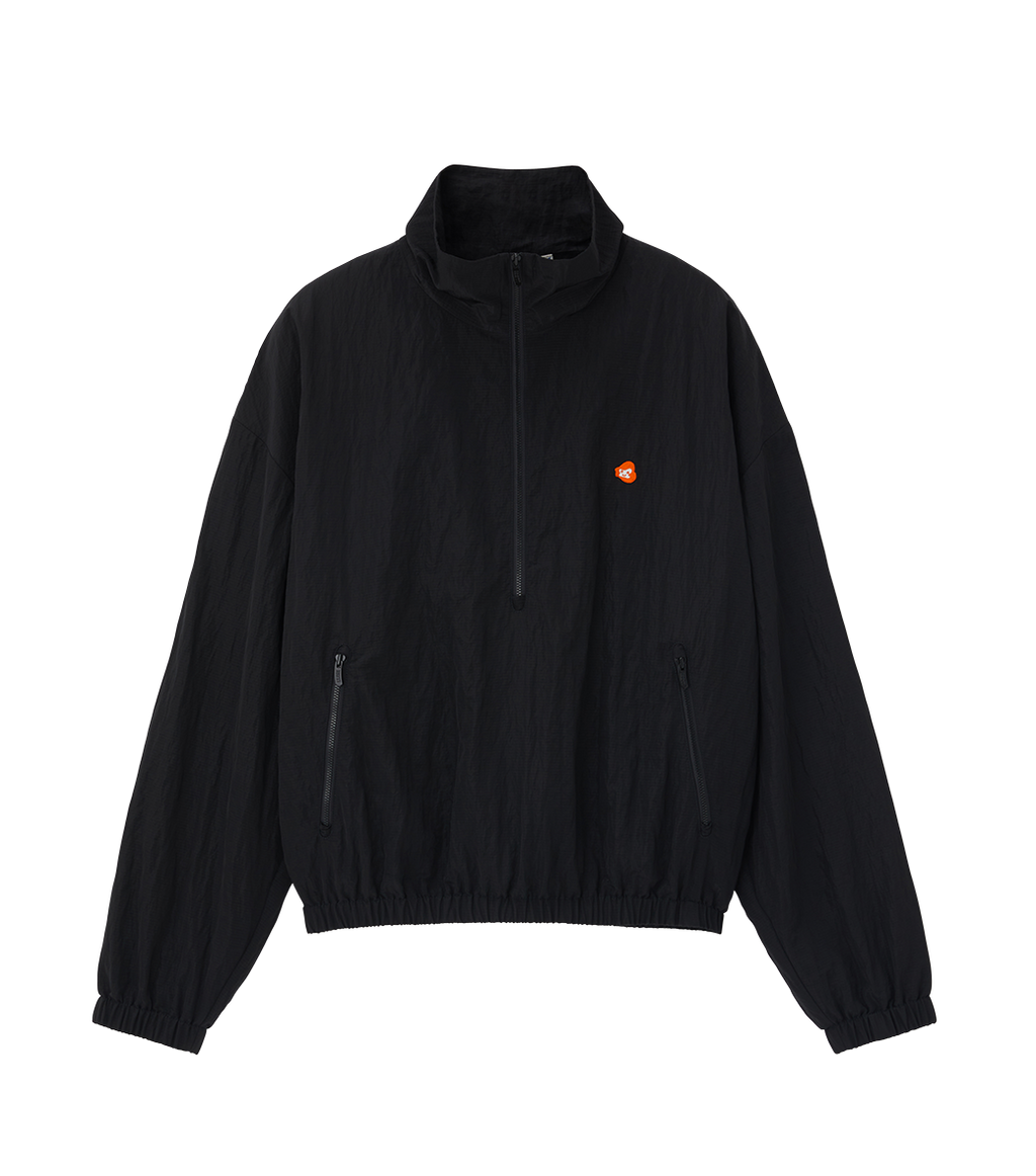 Llege - Jubangwol Logo Nylon Half Zip Up (Black) product image 1 | TRAB K-Fashion Australia