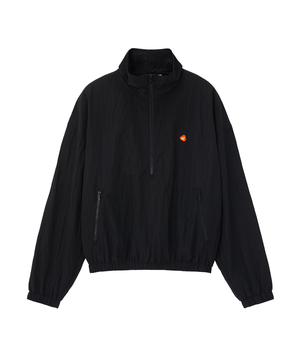 Llege - Jubangwol Logo Nylon Half Zip Up (Black) product image 1 | TRAB K-Fashion Australia